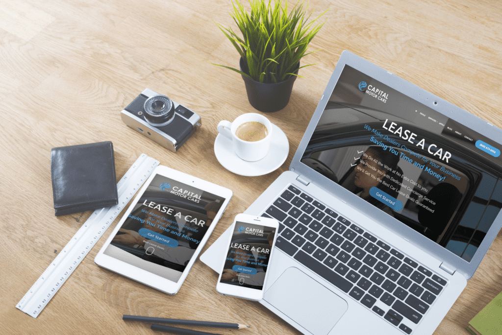 capital motor cars website on laptop and other devices