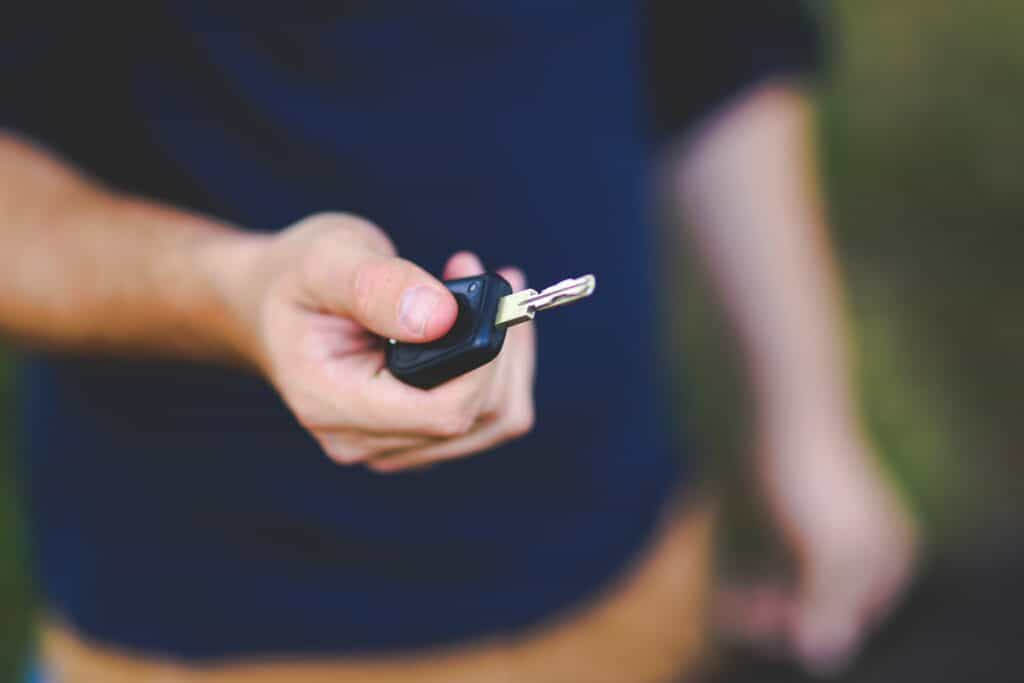 car keys in hand
