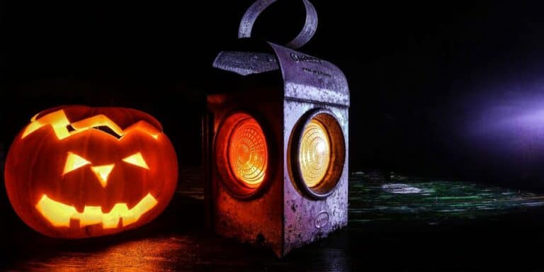 Scary Halloween Pumpkin and Lantern