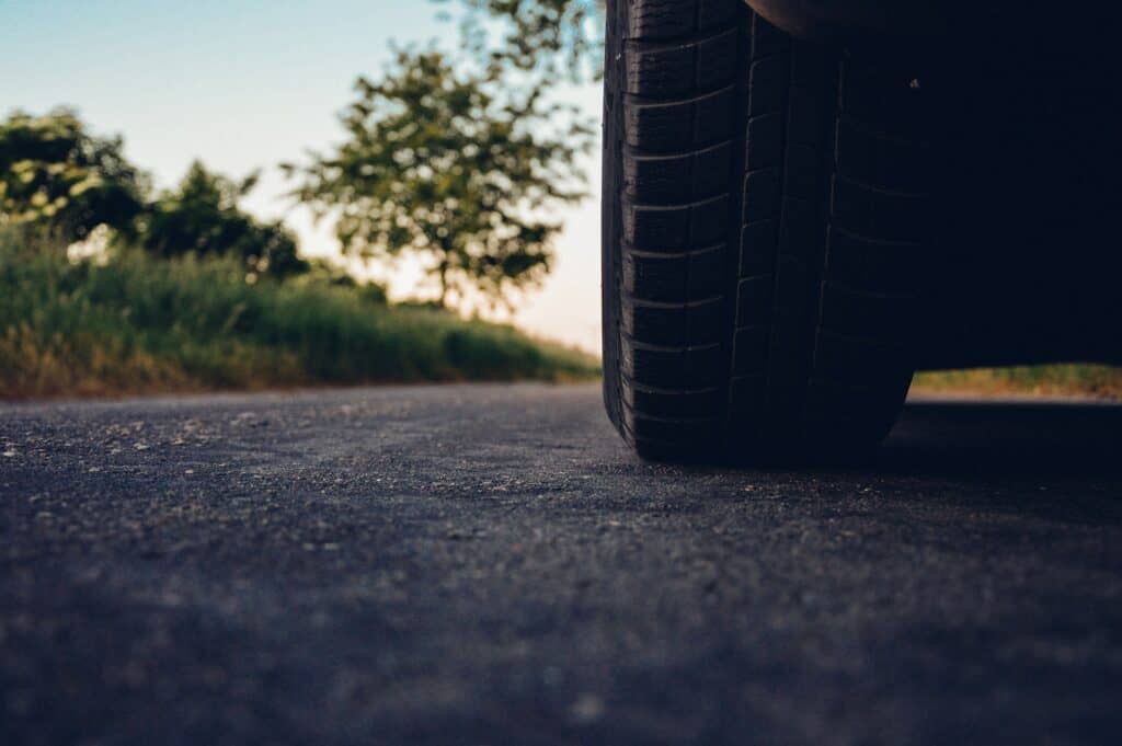 tire on the road