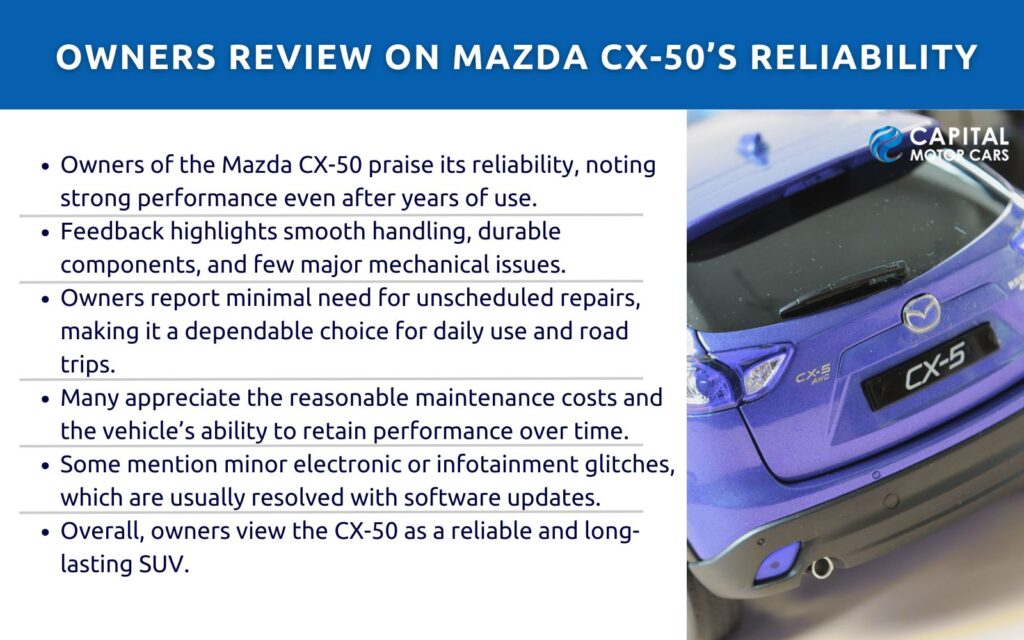 Owners review on Mazda CX-50’s Reliability
